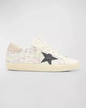 Кожаные низкие кеды Superstar с пайетками Golden Goose, цвет Multicolor White Asphalt