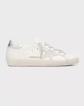 Кожаные низкие кеды Superstar Swarovski Golden Goose, цвет Optic Whitesilver