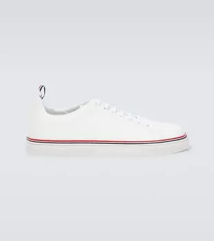 Кожаные низкие кеды Thom Browne, белый