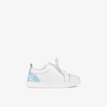 Кожаные низкие кроссовки Funnyto с контрастной отделкой, 4–9 лет Christian Louboutin, цвет bianco