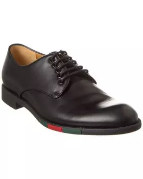 Кожаные оксфорды Gucci Web, черный