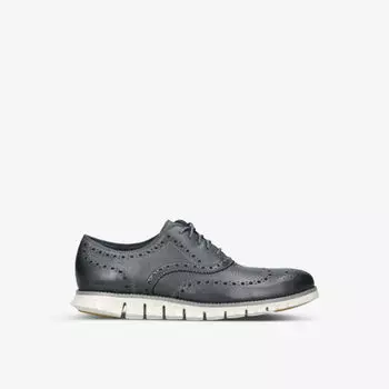 Кожаные оксфорды Zerogrand на массивной подошве Cole Haan, серый