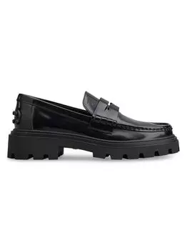 Кожаные пенни-лоферы Gomma Pesante с выступом на подошве Tod's, черный