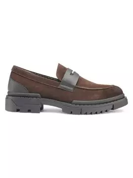 Кожаные пенни-лоферы Karl Lagerfeld Paris, цвет Dark Brown