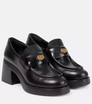 Кожаные пенни-лоферы Miu Miu, черный