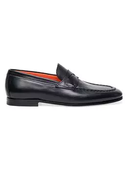 Кожаные пенни-лоферы Santoni, черный