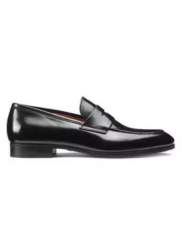 Кожаные пенни-лоферы Santoni, черный