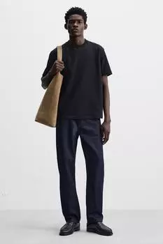 Кожаные пенни-лоферы ZARA, черный