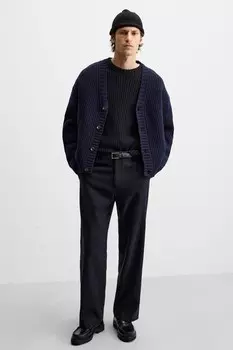 Кожаные пенни-лоферы ZARA, черный