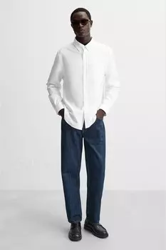 Кожаные пенни-лоферы ZARA, черный