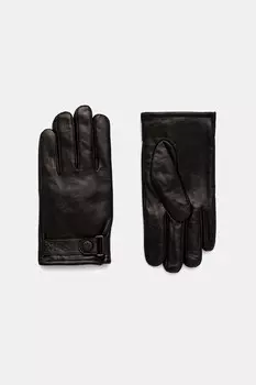 Кожаные перчатки Armani Exchange, черный