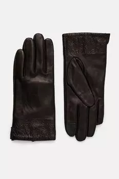 Кожаные перчатки Calvin Klein, черный
