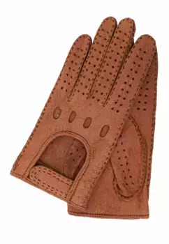 Кожаные перчатки GRETCHEN "Женские перчатки Peccary Driving Gloves", в классическом дизайне автомобильных перчаток, бронзовый