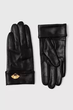 Кожаные перчатки Karl Lagerfeld, черный