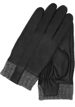 Кожаные перчатки KESSLER "Отис" (2 шт.), сенсорная функция для умных поверхностей, черный