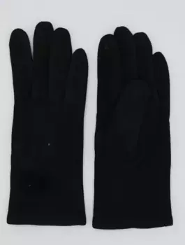 Кожаные перчатки leslii "Fake Fur Ball" с блестящим помпоном из искусственного меха, черный