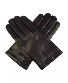 Кожаные перчатки Moschino, черный