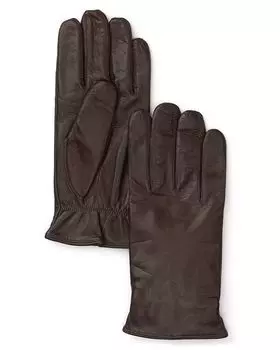 Кожаные перчатки на кашемировой подкладке The Men's Store at Bloomingdale's, цвет Brown