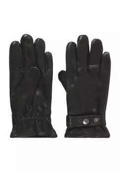 Кожаные перчатки на кнопках мужские eem, черный