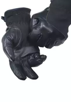 Кожаные перчатки PEARLWOOD, дышащие, терморегулирующие, ветро- и водоотталкивающие, черный