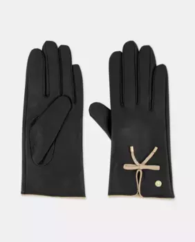 Кожаные перчатки с бантом Latouche, черный