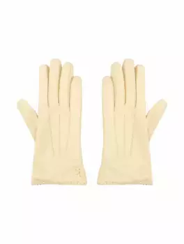 Кожаные перчатки с логотипом Kiton, белый
