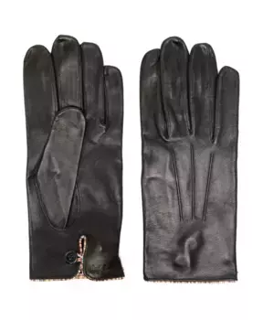 Кожаные перчатки с полосатыми краями Paul Smith, черный