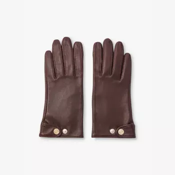 Кожаные перчатки с пуговицами Maje, красный