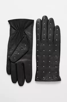 Кожаные перчатки с заклепками & Other Stories, черный