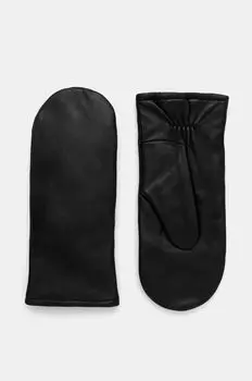 Кожаные перчатки Samsoe Samsoe, черный