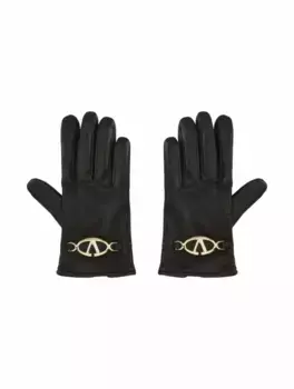 Кожаные перчатки V-logo Valentino Garavani, черный