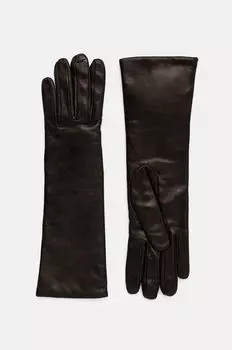 Кожаные перчатки Weekend Max Mara, черный