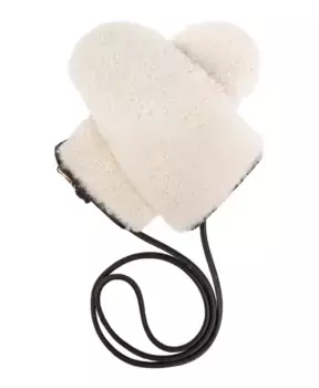 Кожаные перчатки Yves Salomon, бежевый