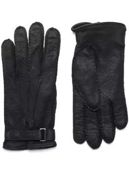 Кожаные перчатки Zegna, черный