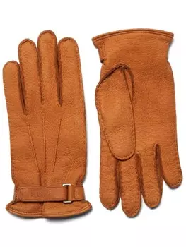 Кожаные перчатки Zegna, коричневый