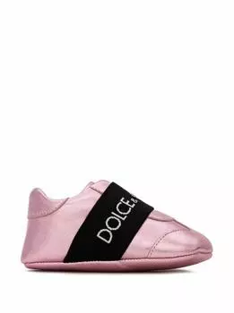 Кожаные пинетки с логотипом Dolce&Gabbana