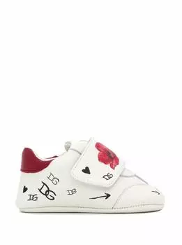 Кожаные пинетки с принтом Dolce&Gabbana