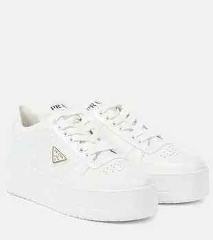 Кожаные платформенные кроссовки Downtown Bold Prada, белый