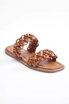 Кожаные плетеные сандалии Grace Cotton Traders, коричневый