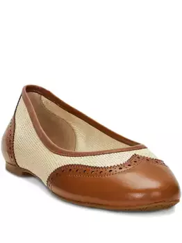 Кожаные плетеные туфли Lauren Ralph Lauren, нейтральный