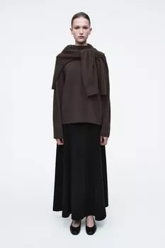 Кожаные плоские балетки COS, черный