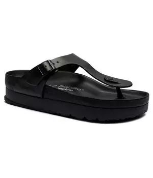 Кожаные пляжные тапочки gizeh flex exq lena Birkenstock, черный