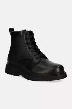Кожаные походные ботинки Calvin Klein LACE UP BOOT W/ ZIP MONO, черный