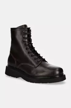Кожаные походные ботинки Calvin Klein LACE UP BOOT W/ ZIP LTH, коричневый