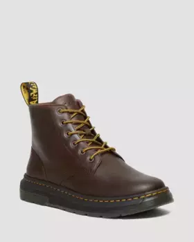 Кожаные повседневные ботинки чукка Dr. Martens Crewson Crazy Horse, цвет Dark Brown — Crazy Horse