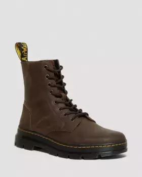 Кожаные повседневные ботинки Dr. Martens Combs Crazy Horse, цвет Brown — Crazy Horse