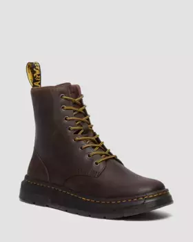 Кожаные повседневные ботинки Dr. Martens Crewson Crazy Horse, цвет Dark Brown — Crazy Horse