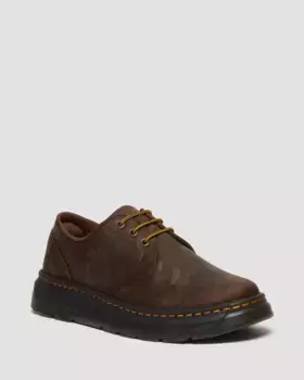 Кожаные повседневные туфли Dr. Martens Crewson Lo Crazy Horse, цвет Dark Brown — Crazy Horse