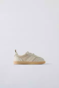 Кожаные ретро кроссовки ZARA, белый