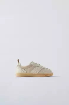 Кожаные ретро кроссовки ZARA, белый